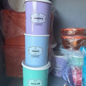 Tupperware Pastel Canister Trio